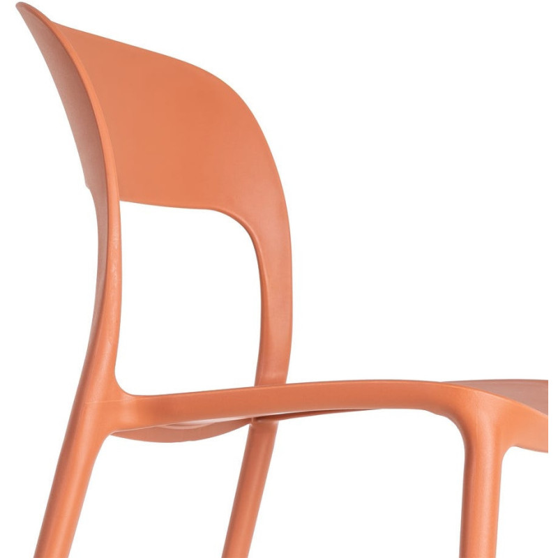 Lot de 4 Chaises de jardin design Polypropylène Rouge brique Montelia 