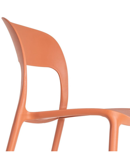 Lot de 4 Chaises de jardin design Polypropylène Rouge brique Montelia 