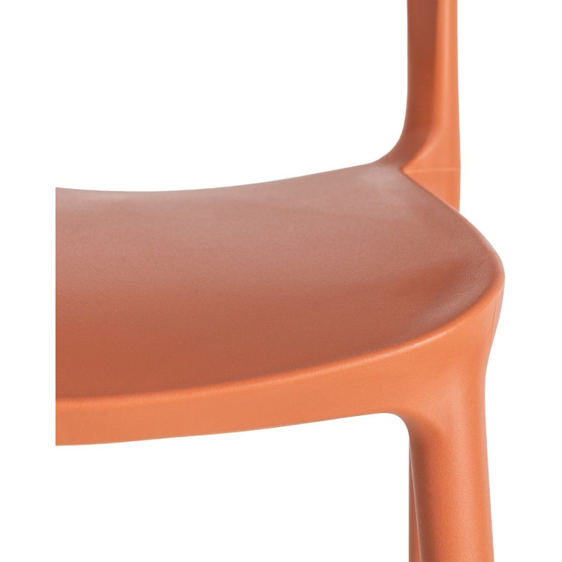 Lot de 4 Chaises de jardin design Polypropylène Rouge brique Montelia 