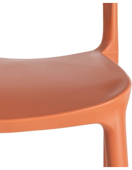 Lot de 4 Chaises de jardin design Polypropylène Rouge brique Montelia 