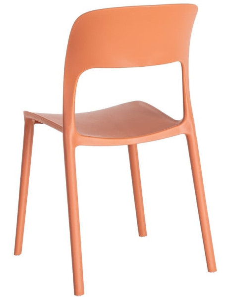 Lot de 4 Chaises de jardin design Polypropylène Rouge brique Montelia 