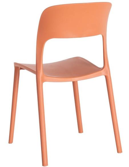 Lot de 4 Chaises de jardin design Polypropylène Rouge brique Montelia 