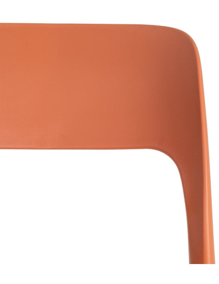 Lot de 4 Chaises de jardin design Polypropylène Rouge brique Montelia 