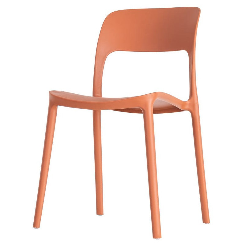 Lot de 4 Chaises de jardin design Polypropylène Rouge brique Montelia 