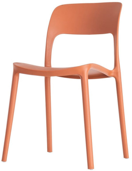 Lot de 4 Chaises de jardin design Polypropylène Rouge brique Montelia 