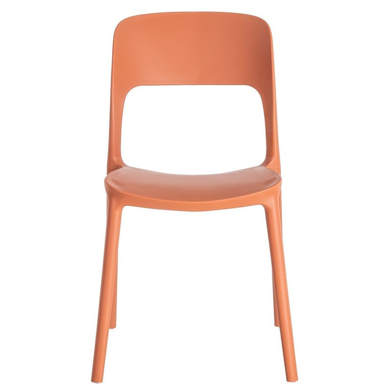 Lot de 4 Chaises de jardin design Polypropylène Rouge brique Montelia 