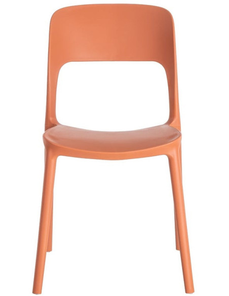 Lot de 4 Chaises de jardin design Polypropylène Rouge brique Montelia 