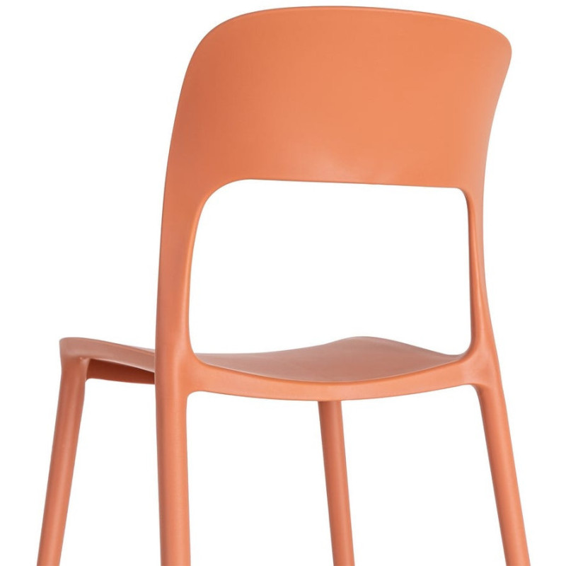 Lot de 4 Chaises de jardin design Polypropylène Rouge brique Montelia 