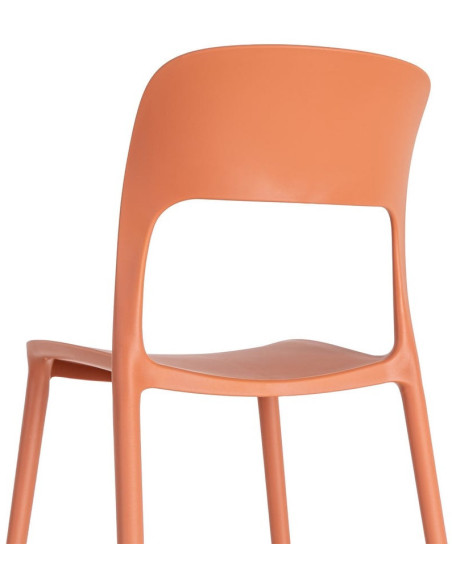 Lot de 4 Chaises de jardin design Polypropylène Rouge brique Montelia 