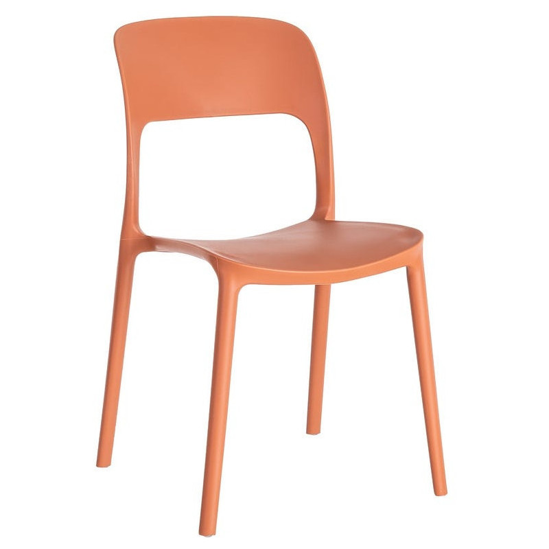 Lot de 4 Chaises de jardin design Polypropylène Rouge brique Montelia