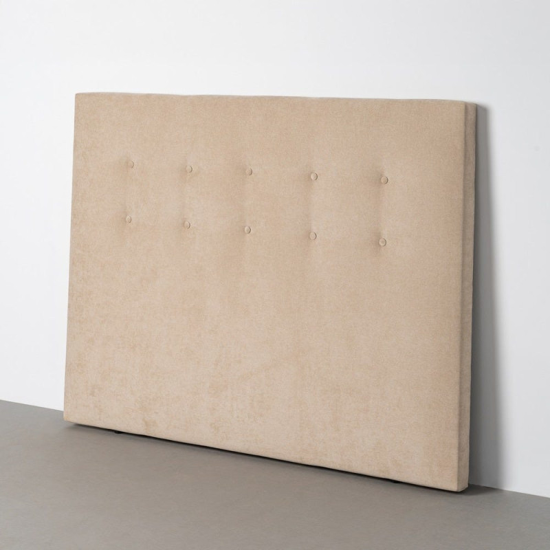 Tête de lit capitonnée moderne Rectangulaire 2 personnes 165x125 Tissu Beige Bois MDF Céleste 