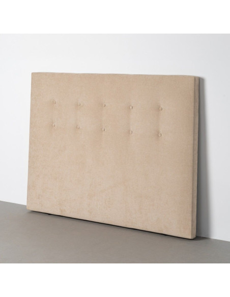 Tête de lit capitonnée moderne Rectangulaire 2 personnes 165x125 Tissu Beige Bois MDF Céleste 