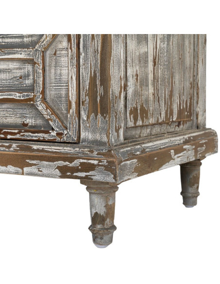 Grande Commode bohème vintage 7 tiroirs Bois recyclé Gris Patiné Calisandra 