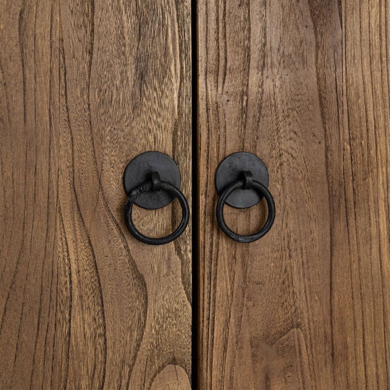 Grand Buffet Enfilade rustique chic Bas 6 portes 4 tiroirs Bois recyclé Marron Valdorio 