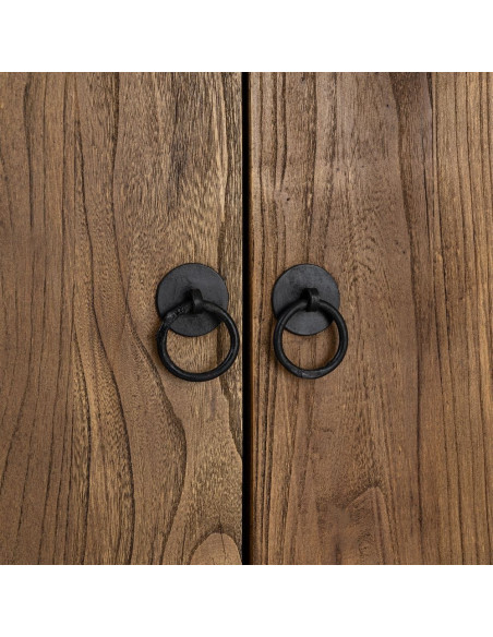 Grand Buffet Enfilade rustique chic Bas 6 portes 4 tiroirs Bois recyclé Marron Valdorio 