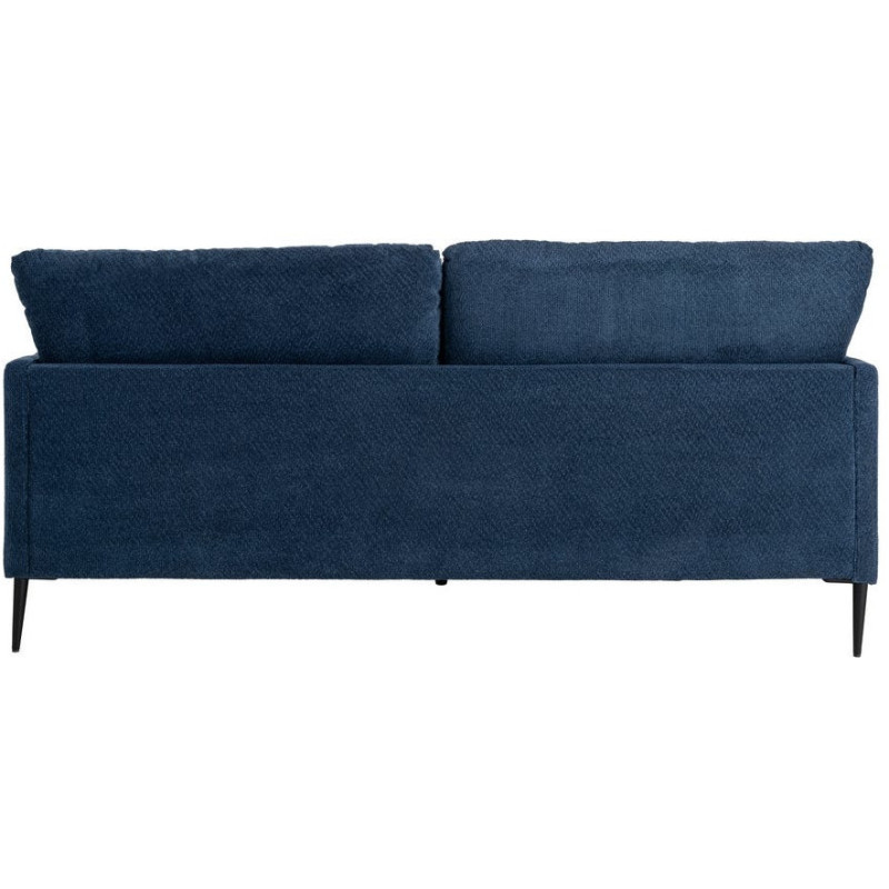 Canapé design moderne esprit seventies bouclette Droit 3 places 191 cm Tissu Bleu Bois d'eucalyptus Neroko 