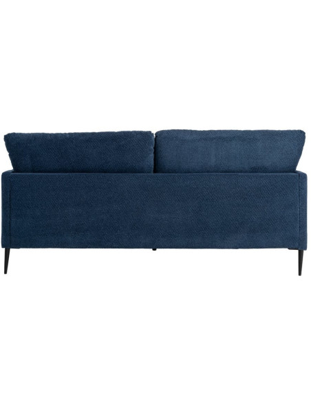 Canapé design moderne esprit seventies bouclette Droit 3 places 191 cm Tissu Bleu Bois d'eucalyptus Neroko 