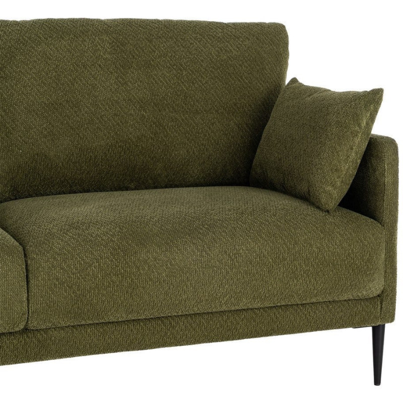 Canapé design moderne esprit seventies bouclette Droit 3 places 191 cm Tissu Vert Bois d'eucalyptus Neroko 