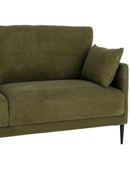 Canapé design moderne esprit seventies bouclette Droit 3 places 191 cm Tissu Vert Bois d'eucalyptus Neroko 
