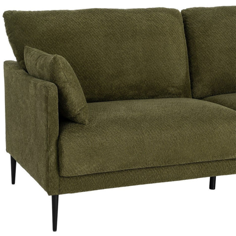 Canapé design moderne esprit seventies bouclette Droit 3 places 191 cm Tissu Vert Bois d'eucalyptus Neroko 