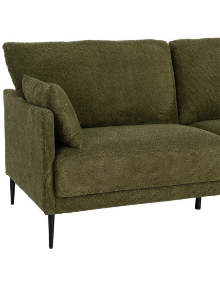 Canapé design moderne esprit seventies bouclette Droit 3 places 191 cm Tissu Vert Bois d'eucalyptus Neroko 