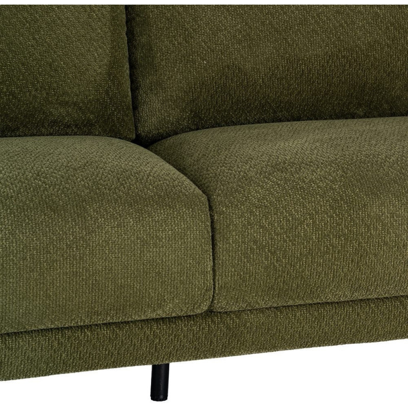 Canapé design moderne esprit seventies bouclette Droit 3 places 191 cm Tissu Vert Bois d'eucalyptus Neroko 