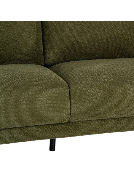 Canapé design moderne esprit seventies bouclette Droit 3 places 191 cm Tissu Vert Bois d'eucalyptus Neroko 