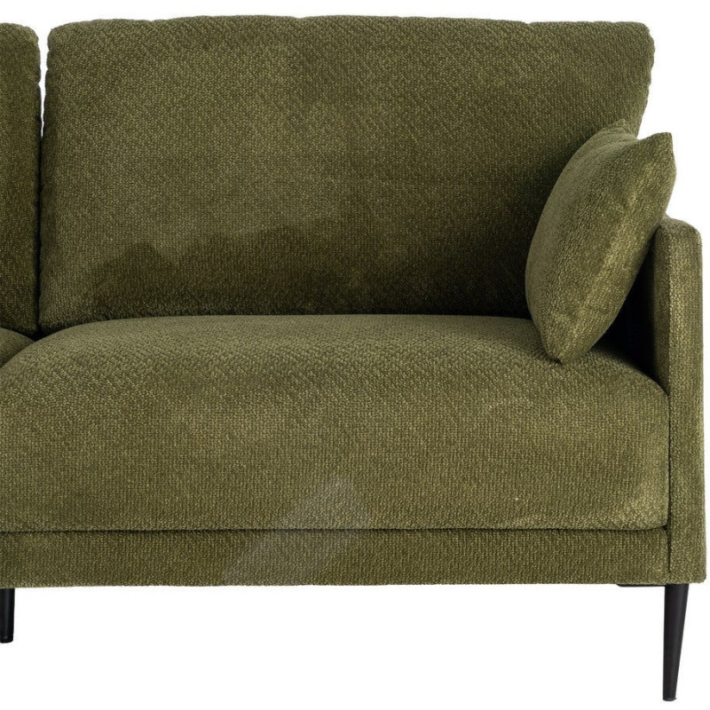 Canapé design moderne esprit seventies bouclette Droit 3 places 191 cm Tissu Vert Bois d'eucalyptus Neroko 