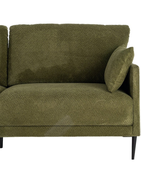 Canapé design moderne esprit seventies bouclette Droit 3 places 191 cm Tissu Vert Bois d'eucalyptus Neroko 