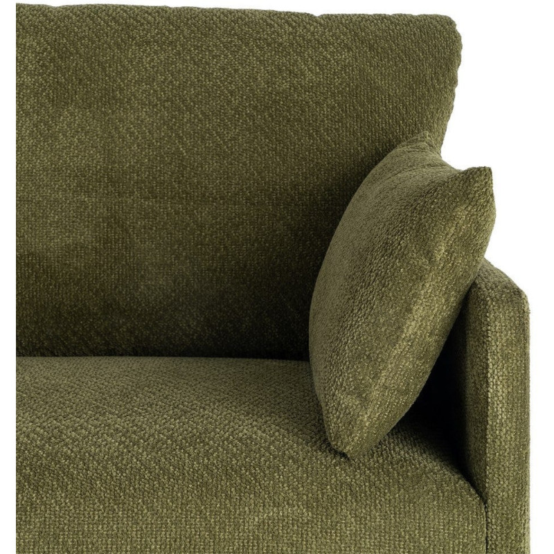 Canapé design moderne esprit seventies bouclette Droit 3 places 191 cm Tissu Vert Bois d'eucalyptus Neroko 