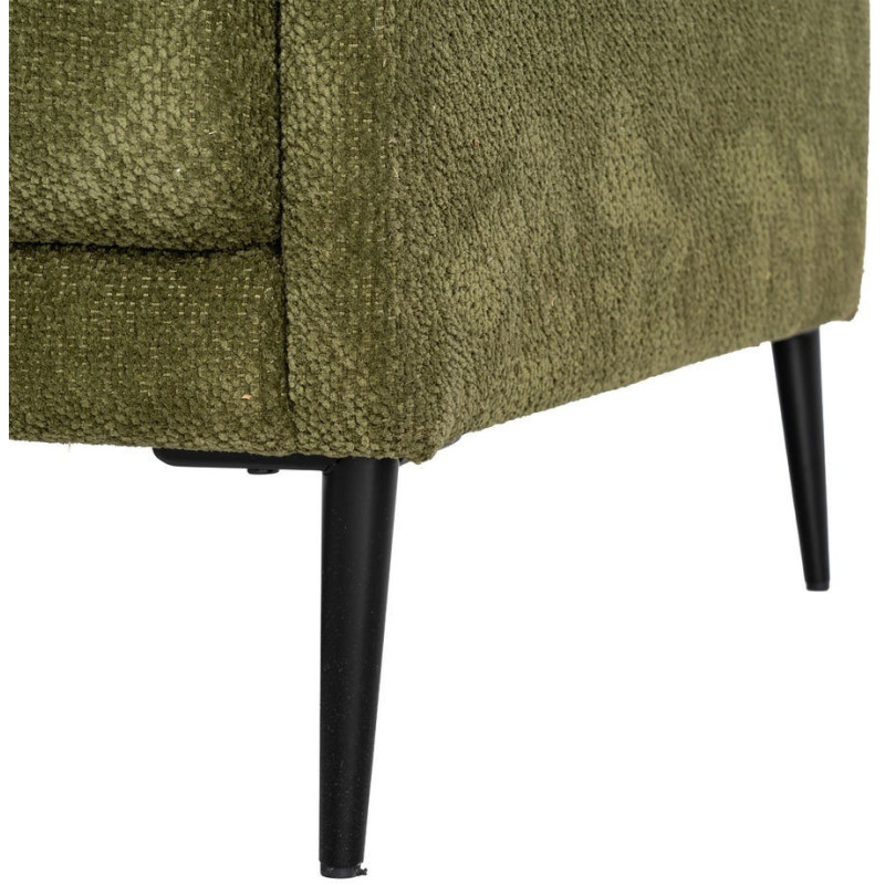 Canapé design moderne esprit seventies bouclette Droit 3 places 191 cm Tissu Vert Bois d'eucalyptus Neroko 