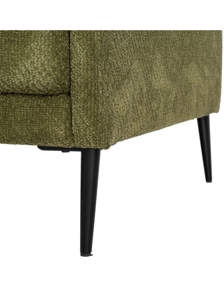 Canapé design moderne esprit seventies bouclette Droit 3 places 191 cm Tissu Vert Bois d'eucalyptus Neroko 