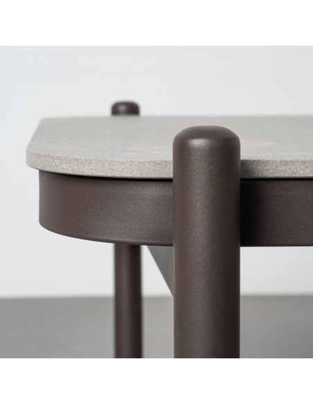 Salon de jardin design lounge détente 4 places Métal Anthracite Rotin synthétique Tressé Tissu Beige Rivagea 