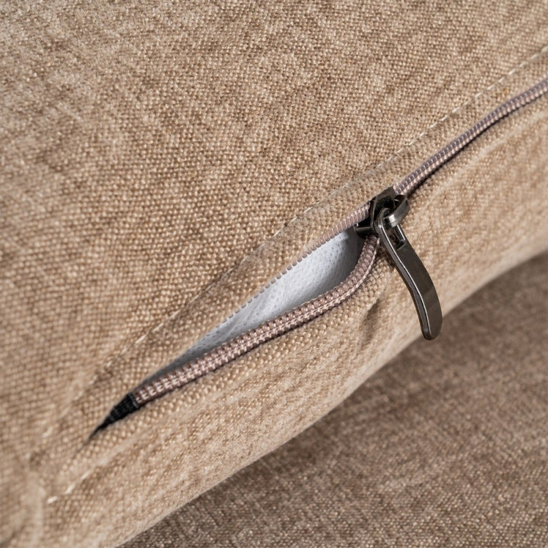 Canapé design moderne aux lignes arrondies Droit 2 places 189 cm Tissu Marron clair Métal Noir Kaviro 