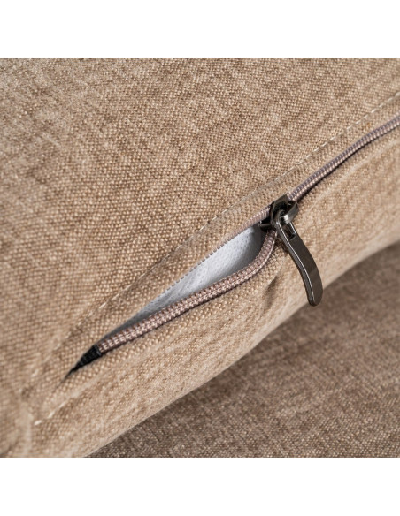 Canapé design moderne aux lignes arrondies Droit 2 places 189 cm Tissu Marron clair Métal Noir Kaviro 