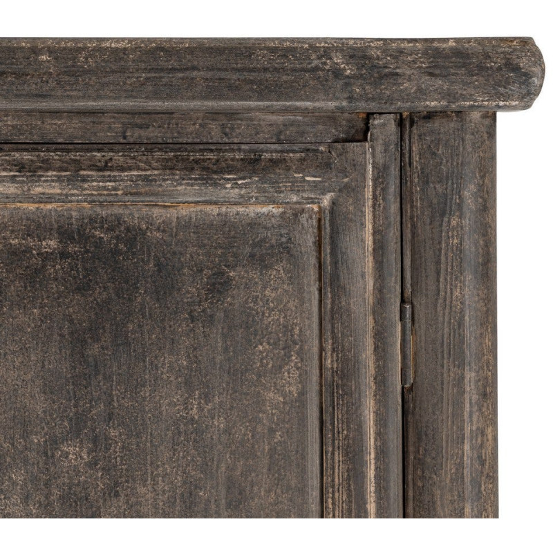 Armoire design campagne chic 2 portes 2 tiroirs Bois de pin recyclé Marron Vieilli Héritia 