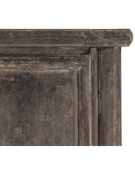 Armoire design campagne chic 2 portes 2 tiroirs Bois de pin recyclé Marron Vieilli Héritia 