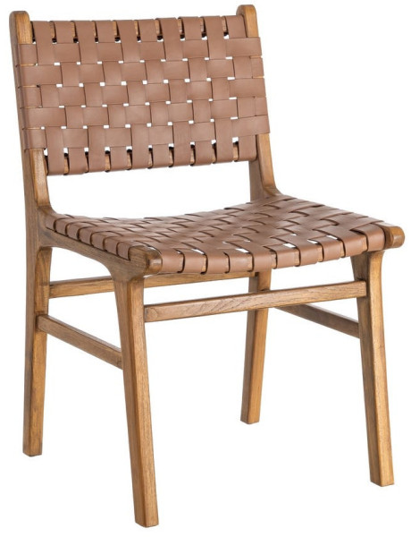 Chaise ethnique chic Marron Bois de teck Noyan 