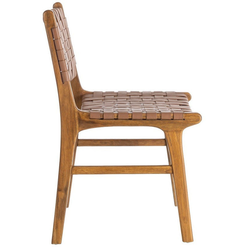 Chaise ethnique chic Marron Bois de teck Noyan 