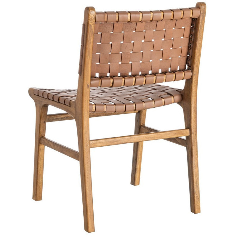 Chaise ethnique chic Marron Bois de teck Noyan 