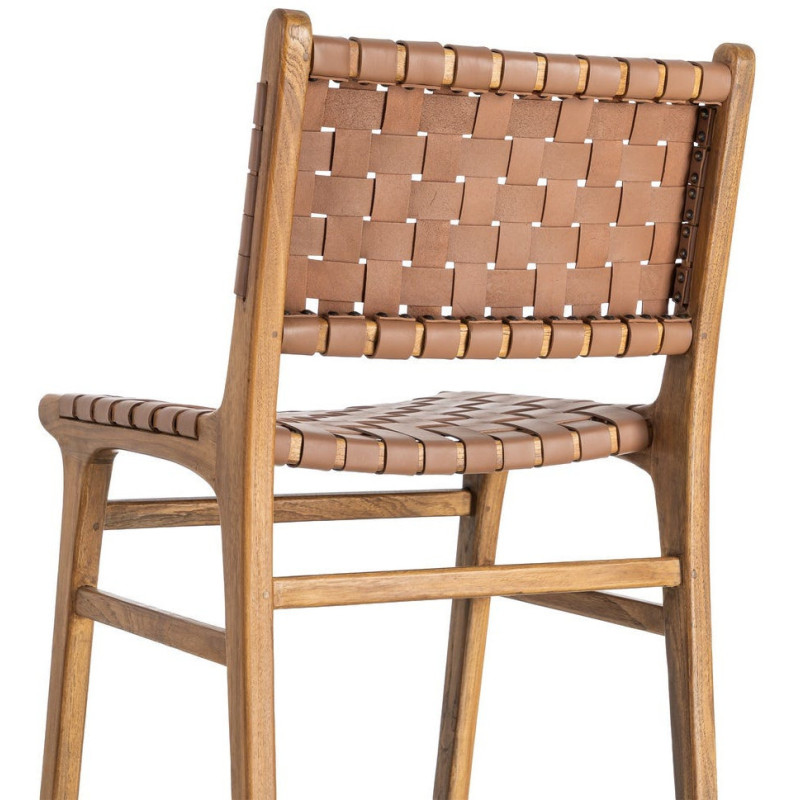Chaise ethnique chic Marron Bois de teck Noyan 