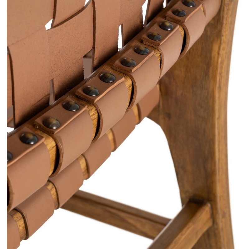 Chaise ethnique chic Marron Bois de teck Noyan 
