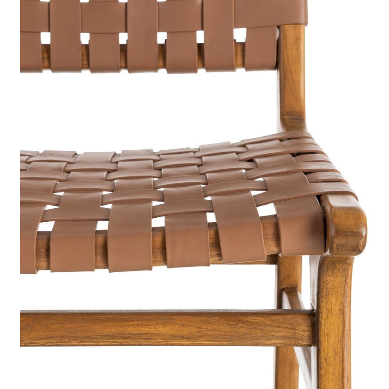 Chaise ethnique chic Marron Bois de teck Noyan 