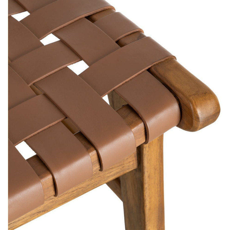 Chaise ethnique chic Marron Bois de teck Noyan 
