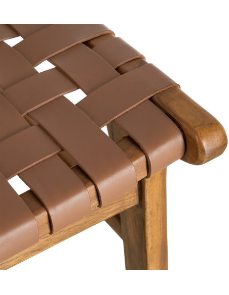 Chaise ethnique chic Marron Bois de teck Noyan 