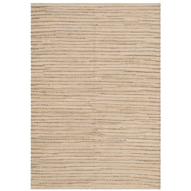 Grand Tapis XXL bohème Rectangulaire 200x300 Coton Naturel Beige Tissé Motif lignes Naviora
