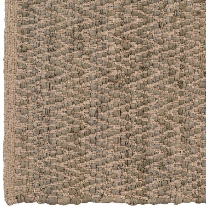 Grand Tapis bohème Rectangulaire 160x230 Coton Naturel Beige Tissé Motif rayures Calverio 