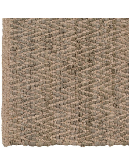 Grand Tapis bohème Rectangulaire 160x230 Coton Naturel Beige Tissé Motif rayures Calverio 