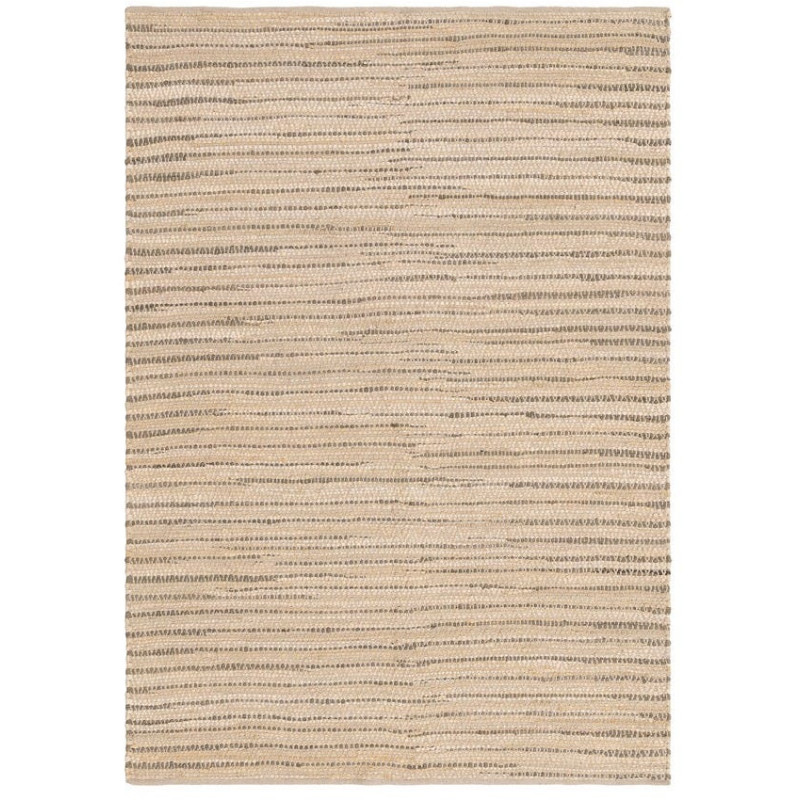 Grand Tapis bohème Rectangulaire 160x230 Coton Naturel Beige Tissé Motif lignes Naviora