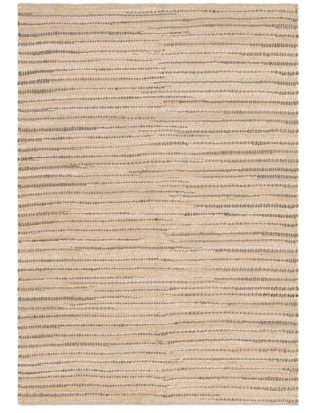 Grand Tapis bohème Rectangulaire 160x230 Coton Naturel Beige Tissé Motif lignes Naviora